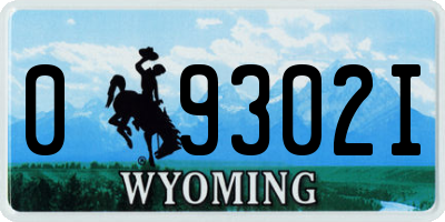 WY license plate 09302I