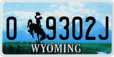 WY license plate 09302J
