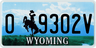 WY license plate 09302V