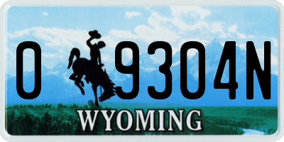 WY license plate 09304N