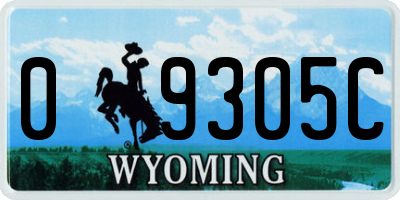 WY license plate 09305C