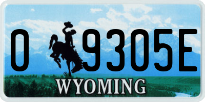 WY license plate 09305E