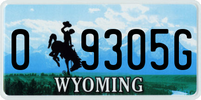 WY license plate 09305G