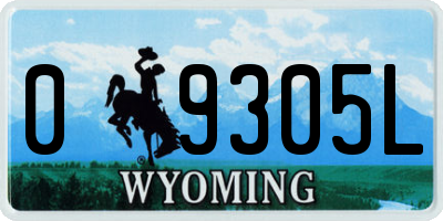 WY license plate 09305L