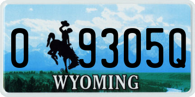 WY license plate 09305Q