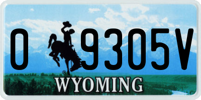 WY license plate 09305V