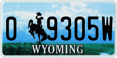 WY license plate 09305W