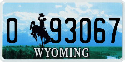 WY license plate 093067