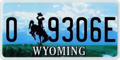 WY license plate 09306E