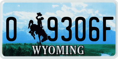 WY license plate 09306F