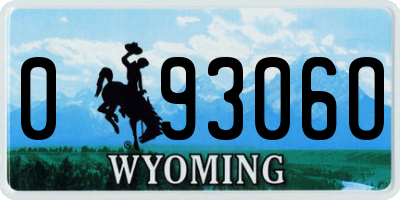 WY license plate 09306O