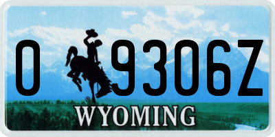 WY license plate 09306Z