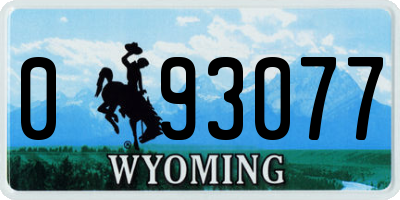 WY license plate 093077
