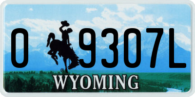 WY license plate 09307L