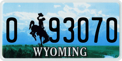 WY license plate 09307O