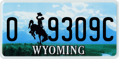 WY license plate 09309C