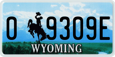 WY license plate 09309E