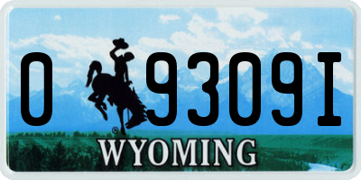 WY license plate 09309I