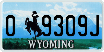 WY license plate 09309J