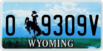 WY license plate 09309V