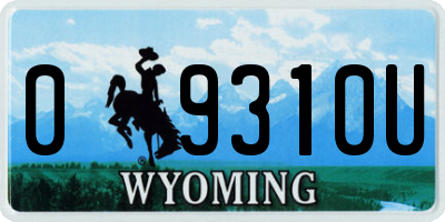 WY license plate 09310U