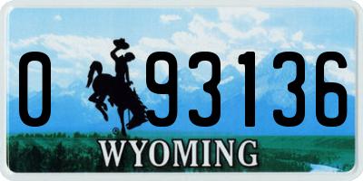 WY license plate 093136