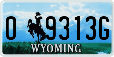 WY license plate 09313G
