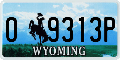 WY license plate 09313P