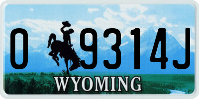WY license plate 09314J