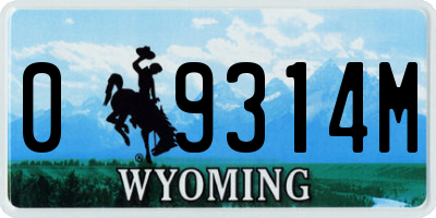 WY license plate 09314M