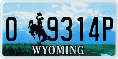 WY license plate 09314P