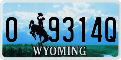 WY license plate 09314Q