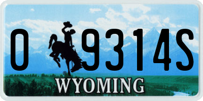 WY license plate 09314S