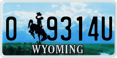 WY license plate 09314U