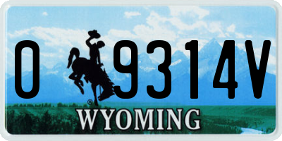 WY license plate 09314V