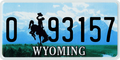 WY license plate 093157