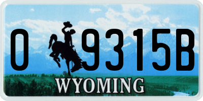 WY license plate 09315B