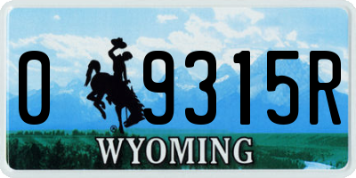 WY license plate 09315R
