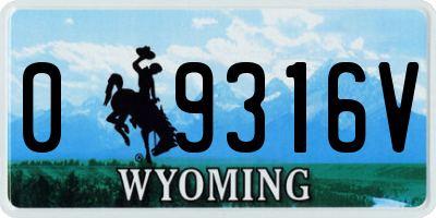 WY license plate 09316V