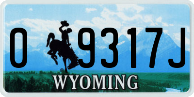 WY license plate 09317J