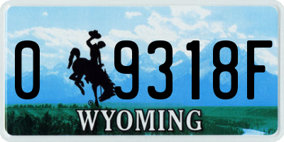 WY license plate 09318F