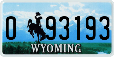 WY license plate 093193