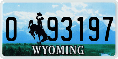 WY license plate 093197