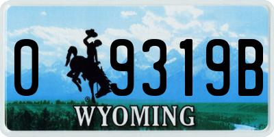 WY license plate 09319B
