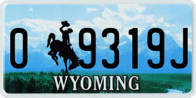 WY license plate 09319J
