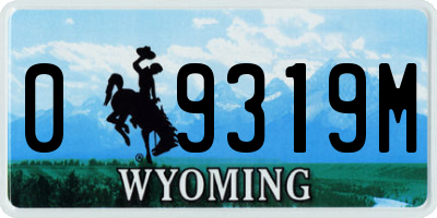 WY license plate 09319M