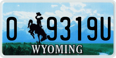 WY license plate 09319U