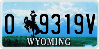 WY license plate 09319V
