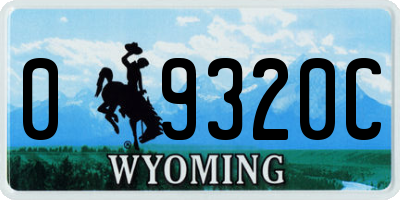 WY license plate 09320C