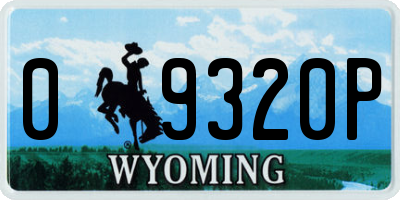 WY license plate 09320P